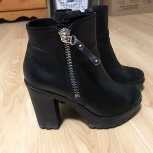 Leather ankle boots